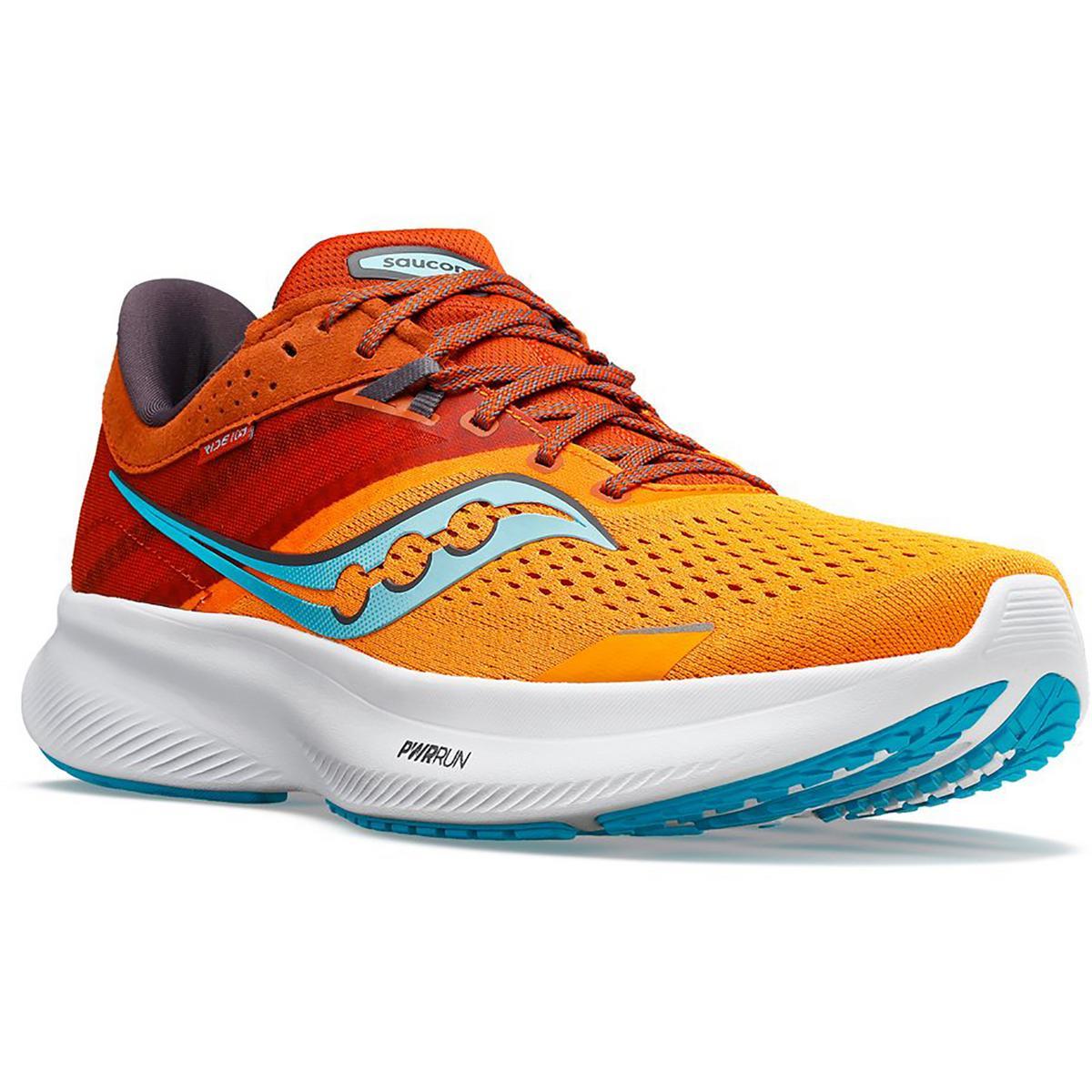 Saucony Mens Ride 16 Fitness Workout Running Training Shoes Sneakers Bhfo 2879 Marigold/Lava/Orange