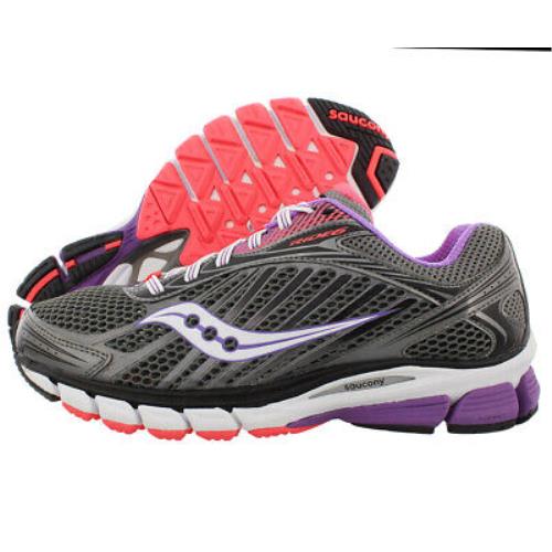 Saucony Ride 6 Running Wide Women`s Shoes Size 9.5 Color: Grey/purple/vizipro