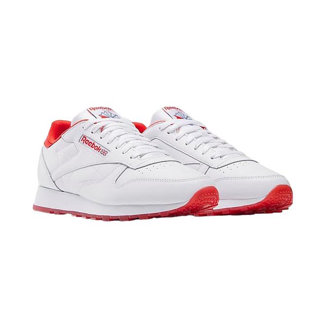 Reebok Mens White Red Classic Leather 100033913 IF5046 - White