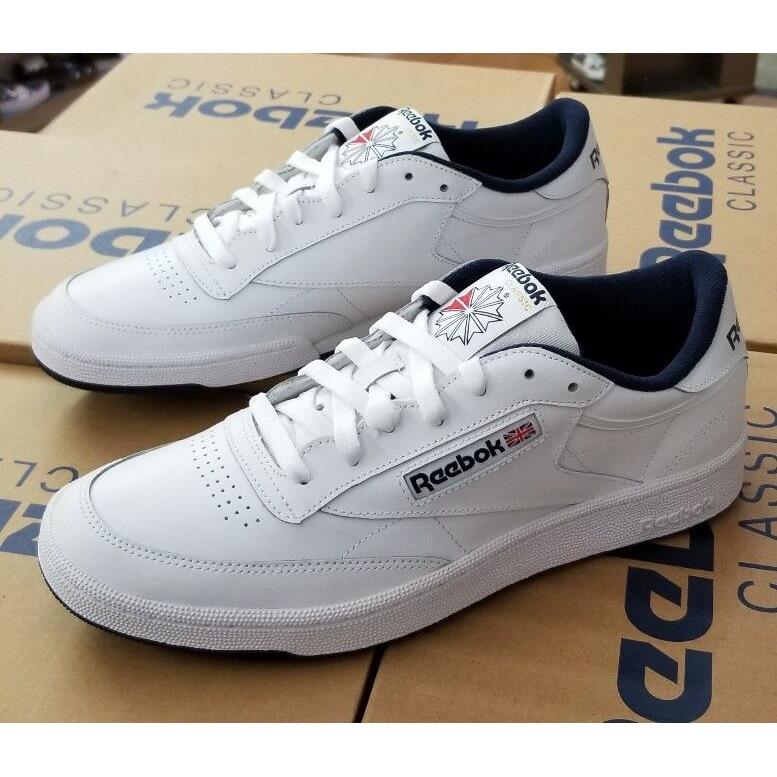 Reebok Club C 85 Mens Leather White / Navy AR0457