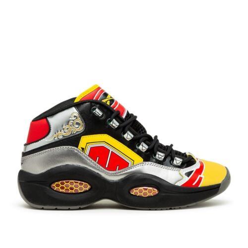Reebok Unisex Question Mid Power Rangers GY0590 Black/silver Metallic/vector Red - Black/Silver Metallic/Vector Red, Manufacturer: Black/Silver Metallic/Vector Red