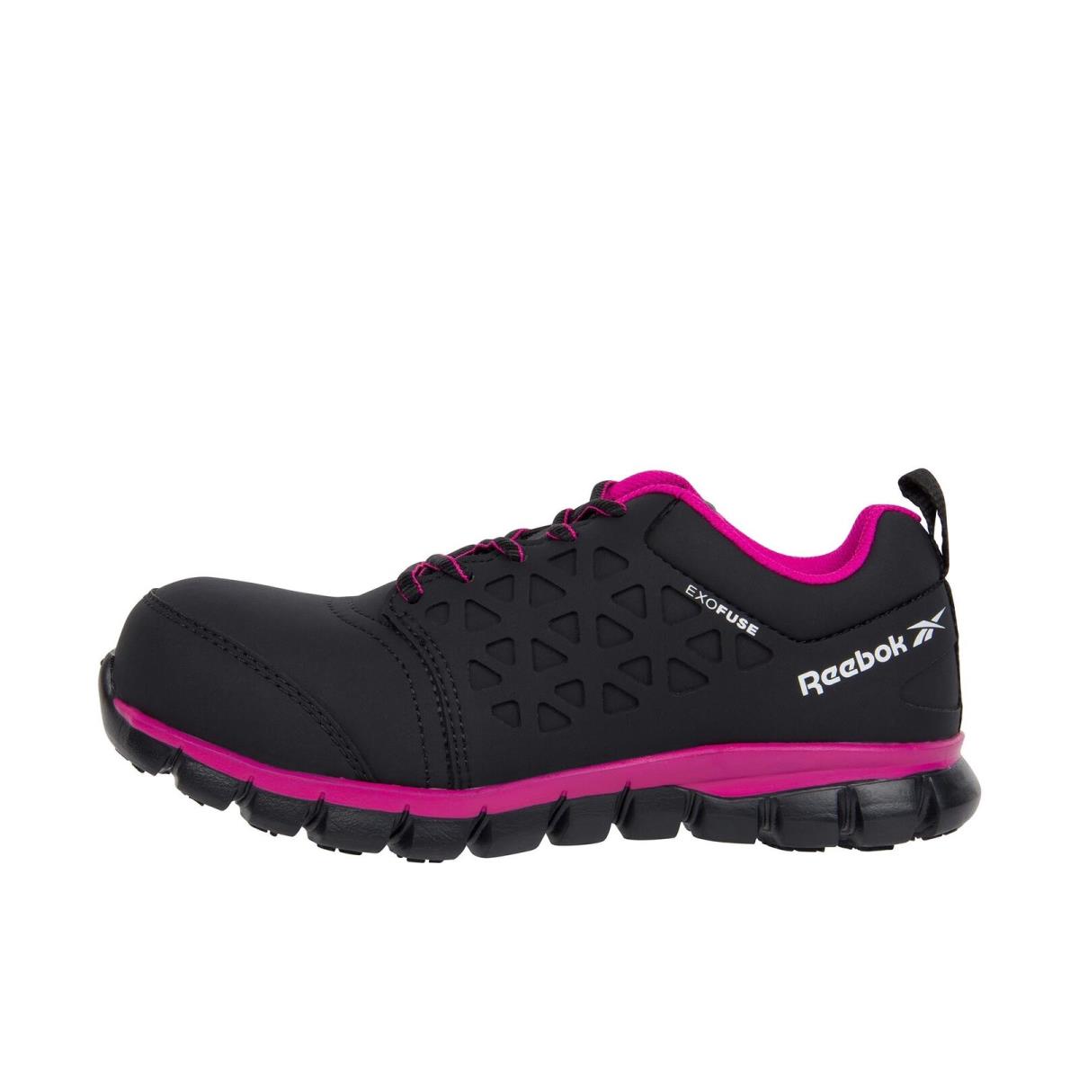 Reebok Work Womens Sublite Cushion Work Athletic Composite Toe Black Pink - Black