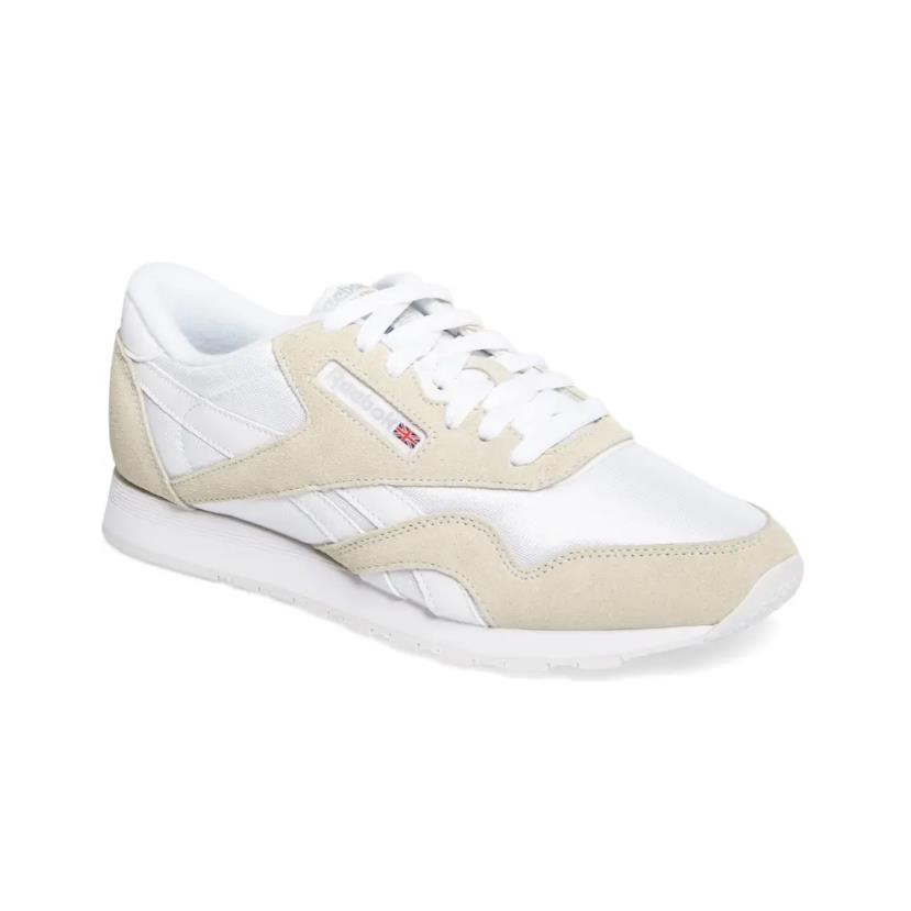 Reebok Classic White Nylon Sneaker Men`s N2987 Size 8.5