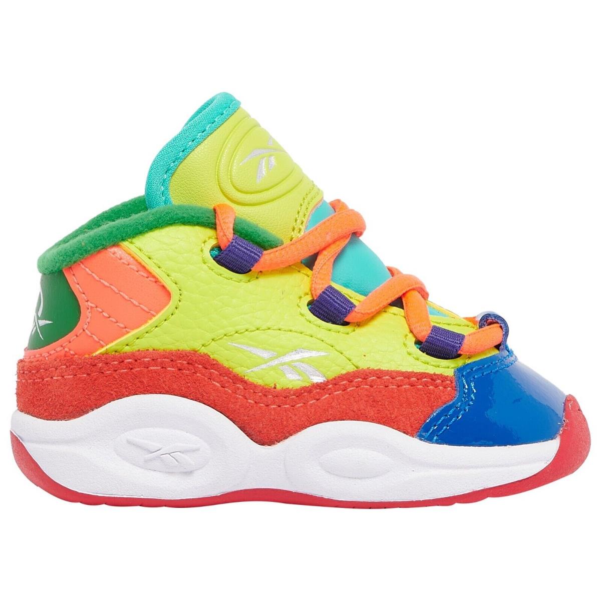 Reebok Question Mid Toddler `color Explosion` HP3017 Size 10 Basketball