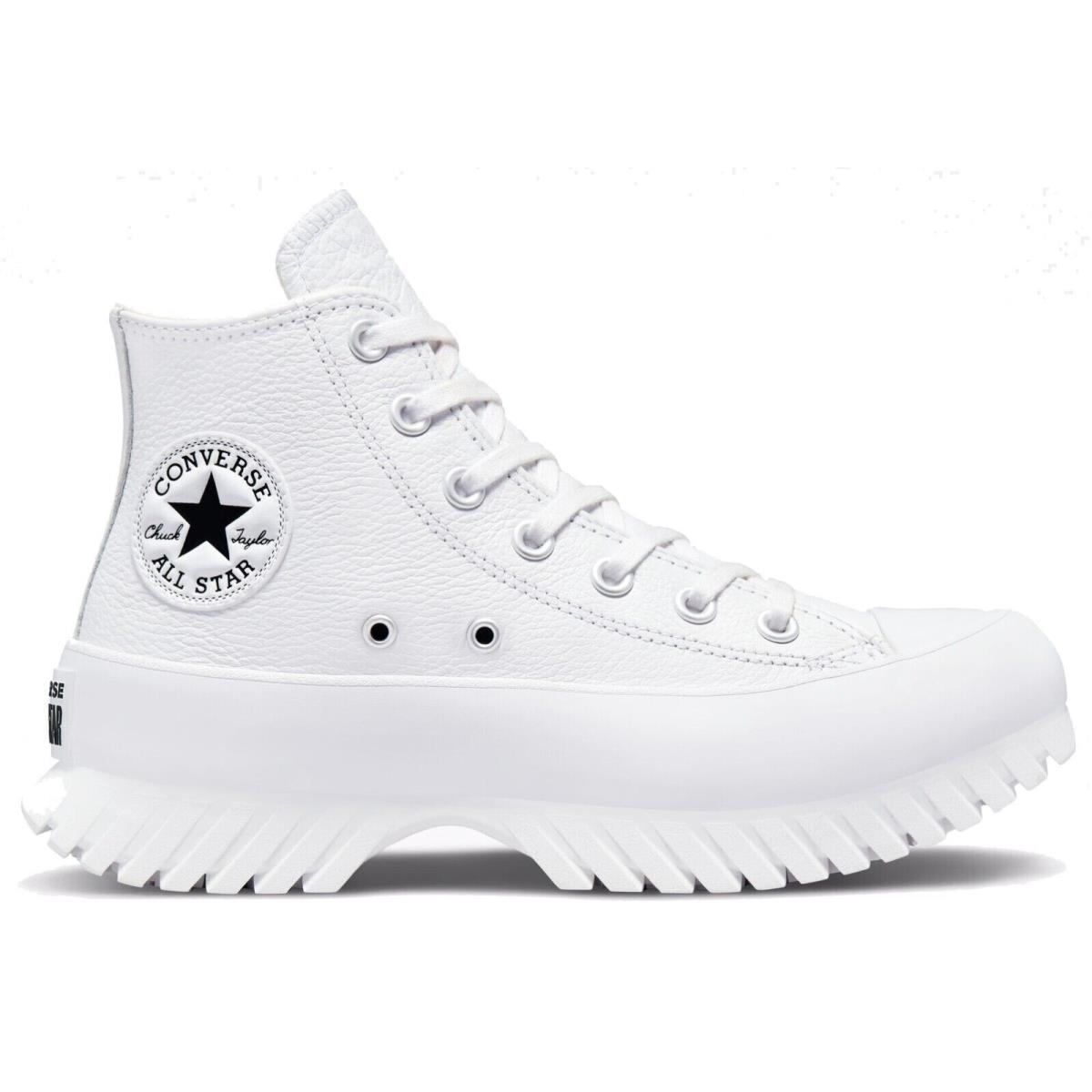 Converse Men`s Chuck Taylor All Star Lugged 2.0 Premium Leather Lined High Top White