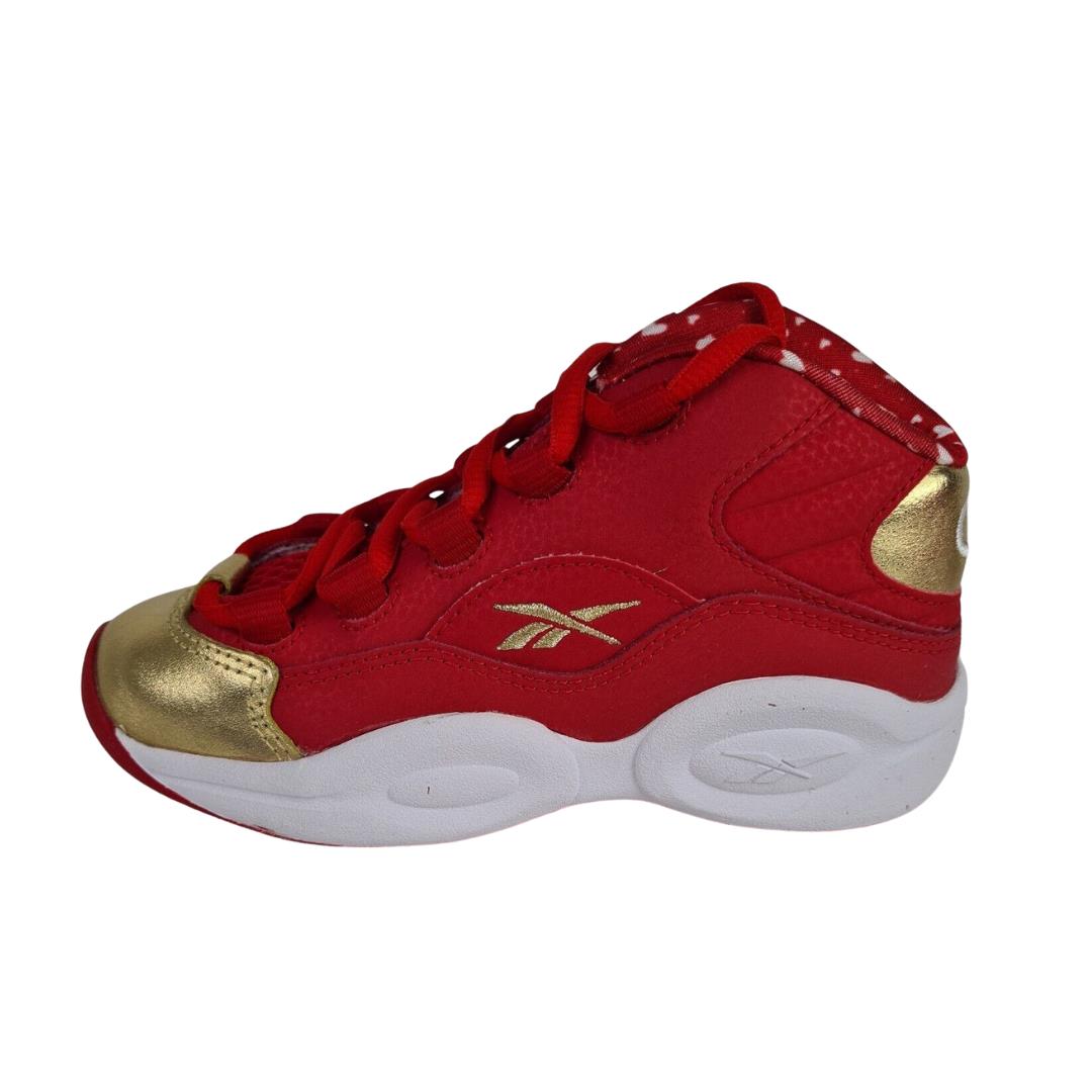 Reebok Question Mid Iverson V72702 Athletic Sneakers Red Sz 6.5 Girls = 8 Women