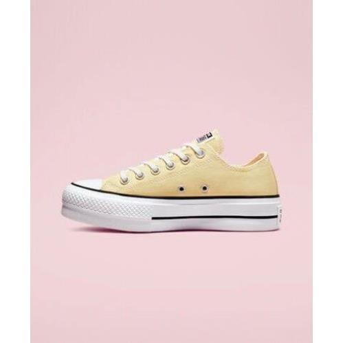 Converse Lemon Yellow All Star Chuck Taylor Platform Ox Lo Lift Sneakers