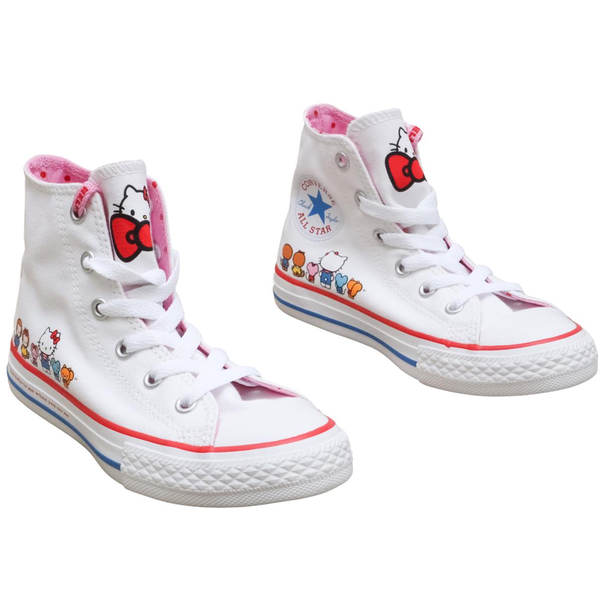 Size 11 Converse x Sanrio Hello Kitty 362945F Ctas HI White Prism Pink Sneakers - Pink