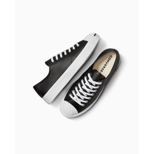 Converse Jack Purcell Leather Ox Black White Style: 164224C Size Women`s 4.5 - Black/White