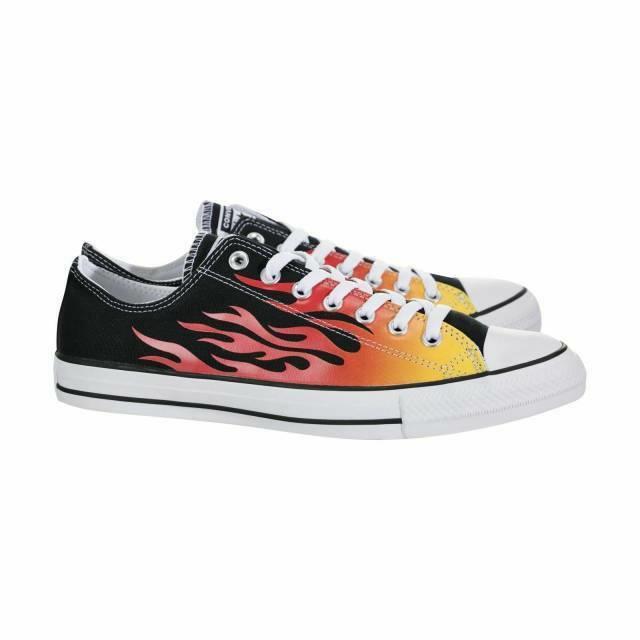 Converse Ctas Ox Flame Sneaker Black/enamel Red Style 166259F US M 10.5