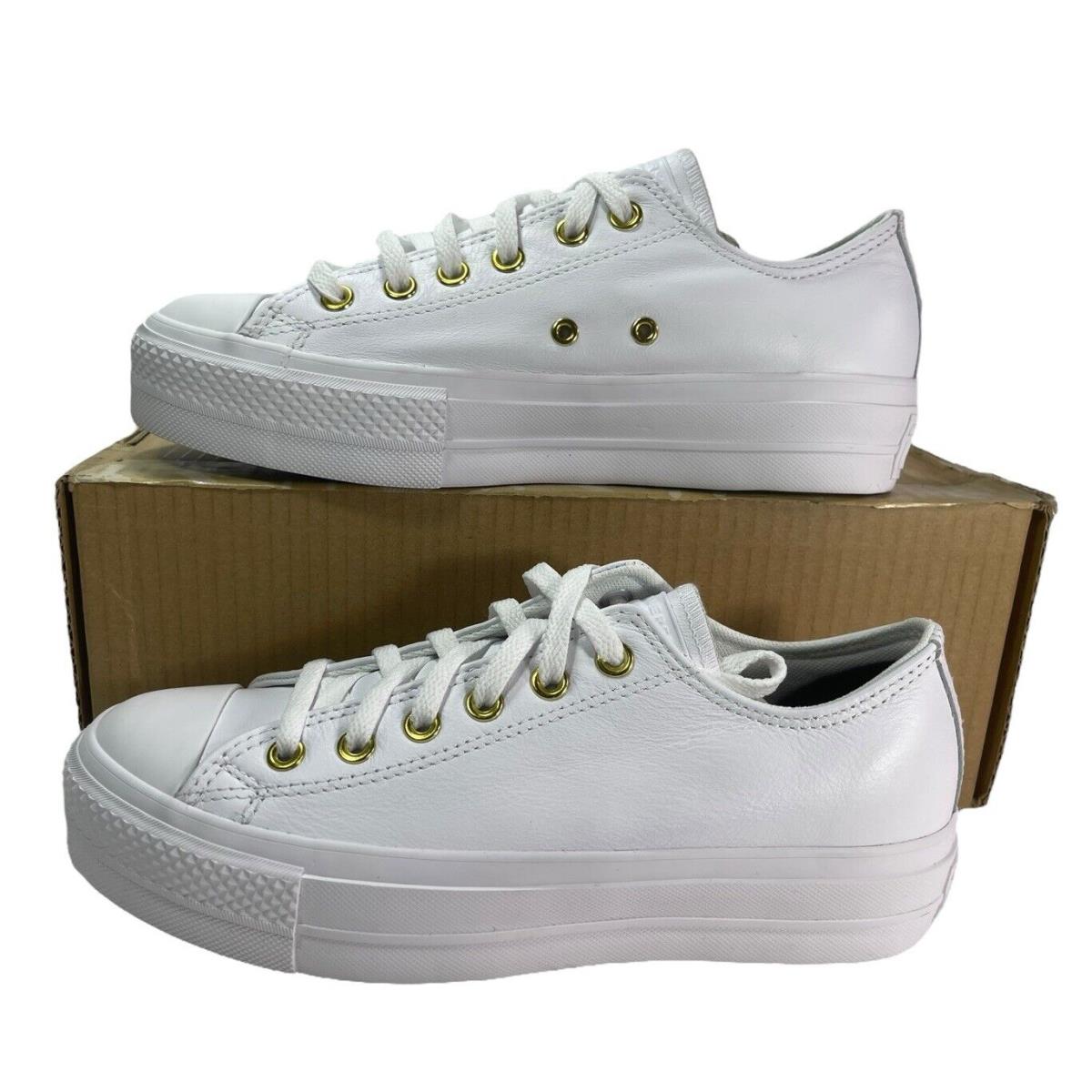 Converse by You Ctas Platform Lift Ox Leather White Shoe Women`s Size 8.5