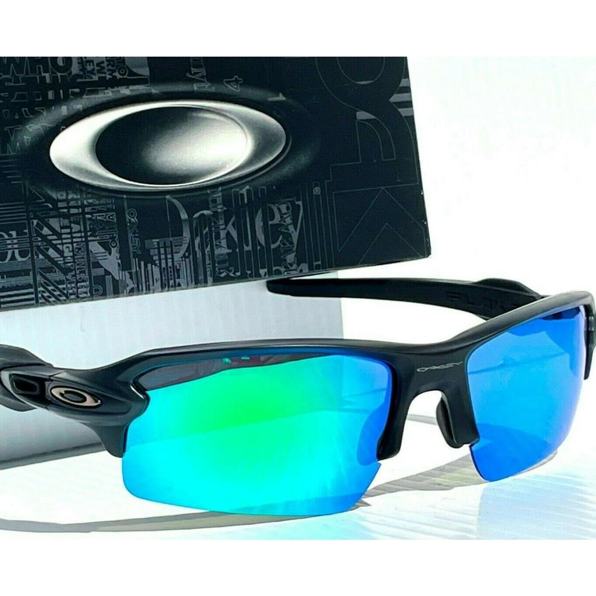 Oakley Flak 2.0 Matte Black Polarized Galaxy Jade Green Sunglass 9188