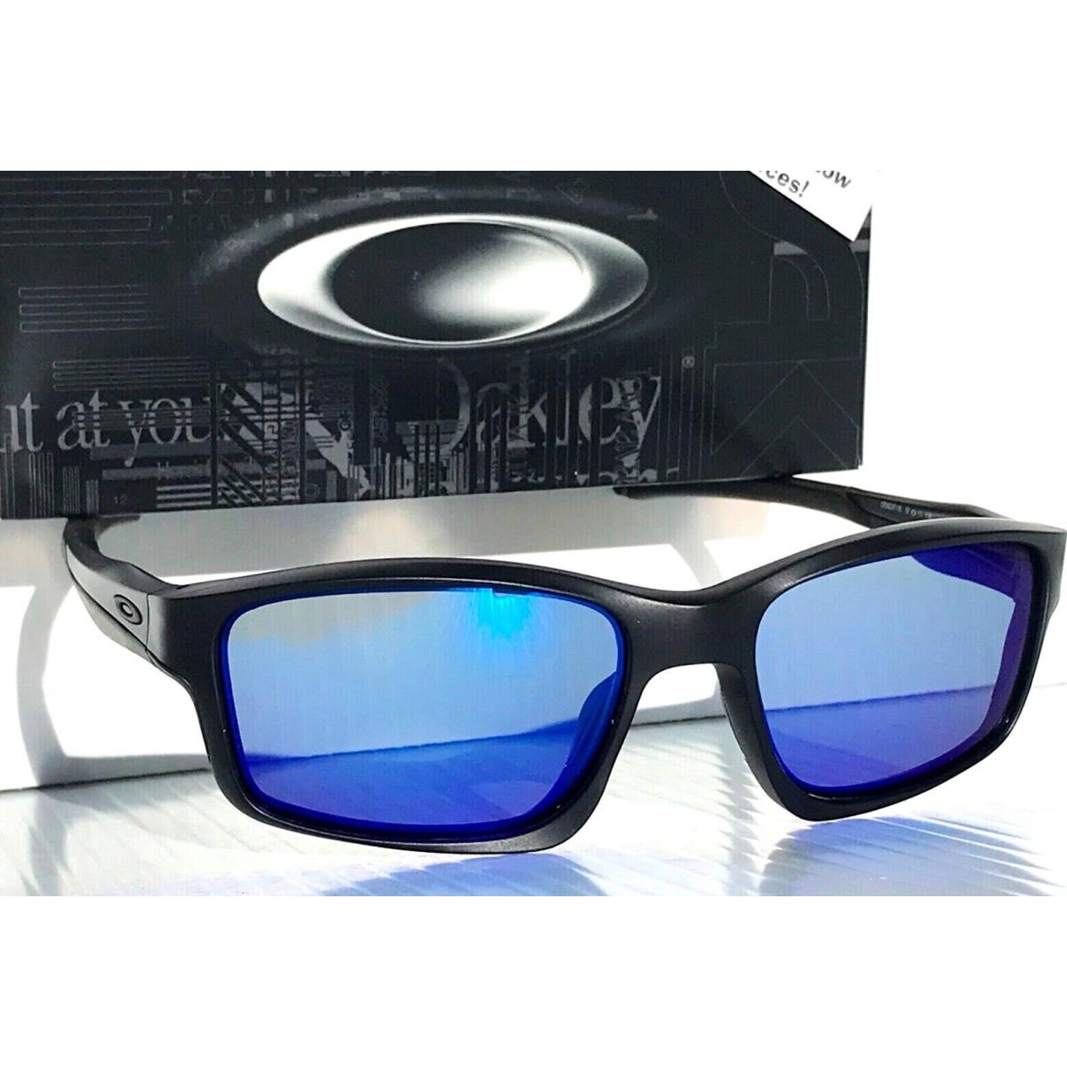 Oakley Chainlink Matte Black Polarized Galaxy Blue Lens Sunglass 9247-15