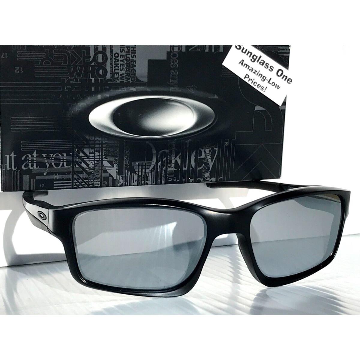 Oakley Chainlink Matte Black Polarized Galaxy Chrome Lens Sunglass 9247-15