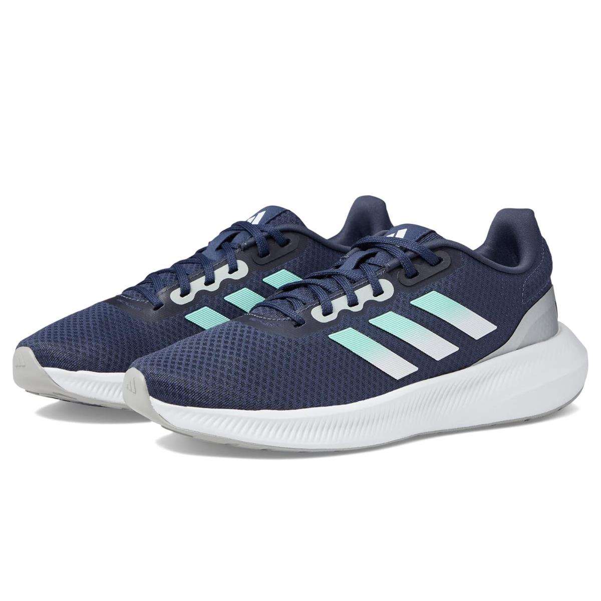 Woman`s Sneakers Athletic Shoes Adidas Running Runfalcon 3.0 Shadow Navy/Pulse Mint/Silver Metallic