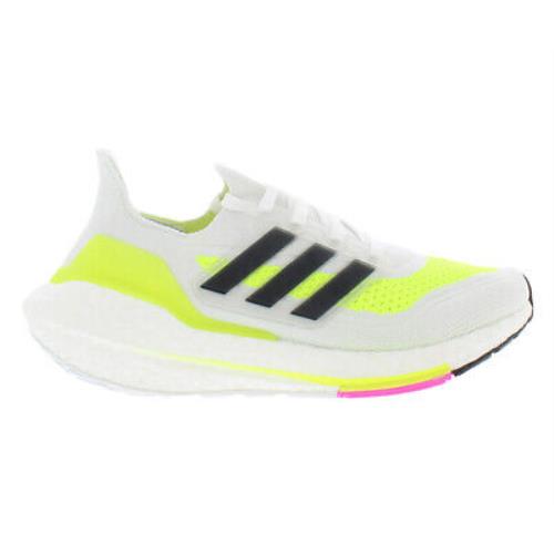 Adidas Ultraboost 21 Boys Shoes - White/Neon, Main: White