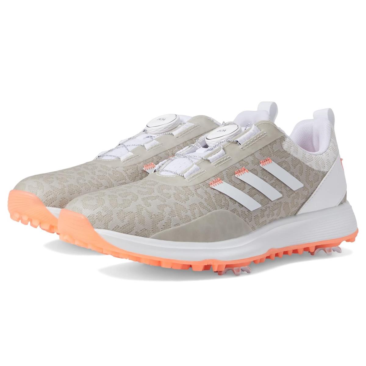Woman`s Sneakers Athletic Shoes Adidas Golf S2G 23 Boa Golf Shoes Footwear White/Footwear White/Coral Fusion