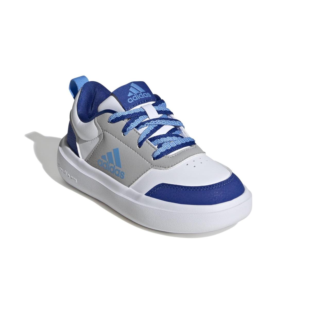 Boy`s Shoes Adidas Kids Adidas Kids Park ST Sneaker Little Kid/big Kid White/Blue Burst/Team Royal Blue