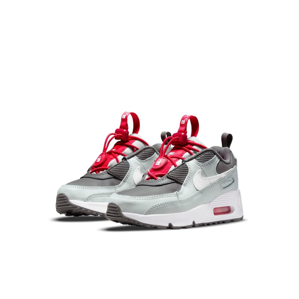 CV0064-003 Preschool Nike Air Max 90 Toggle PS `flat Pewter White` - Flat Pewter/Light Silver/Siren Red/White