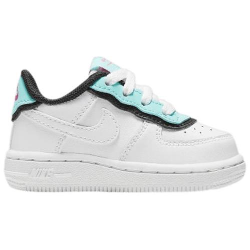 Toddler Nike Air Force 1 Low LV8 Double Layer - Light Aqua BV1086 100 - White/Aqua