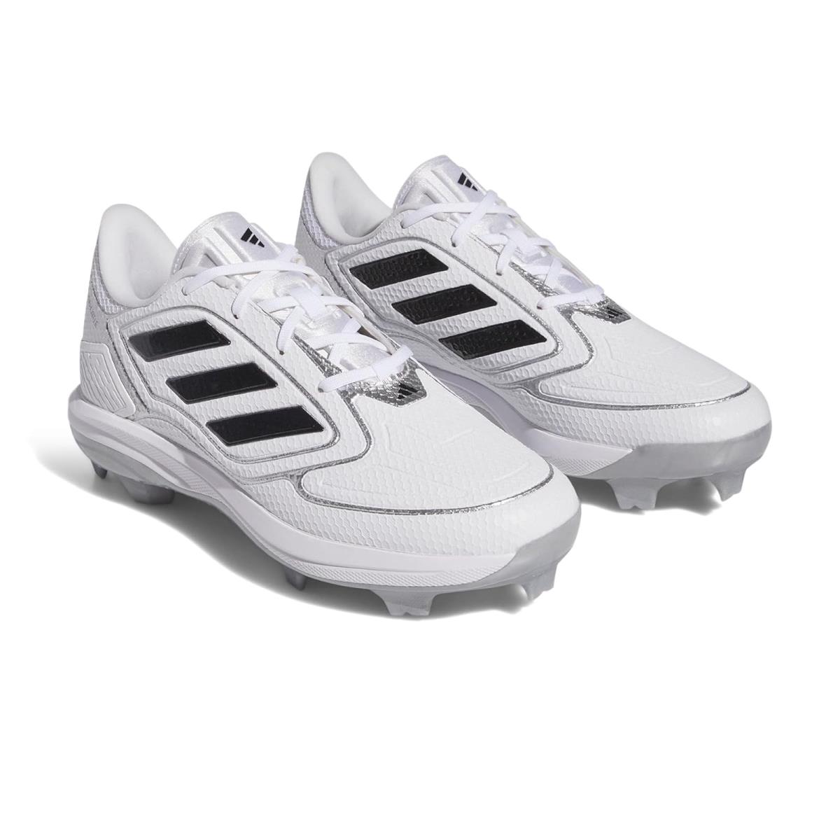 Woman`s Shoes Adidas Adizero Purehustle 3 Softball Cleats Footwear White/Core Black/Silver Metallic