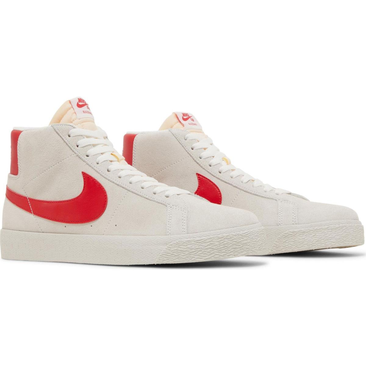 864349-109 Mens Nike SB Blazer Mid `summit White University Red` - Summit White/University Red