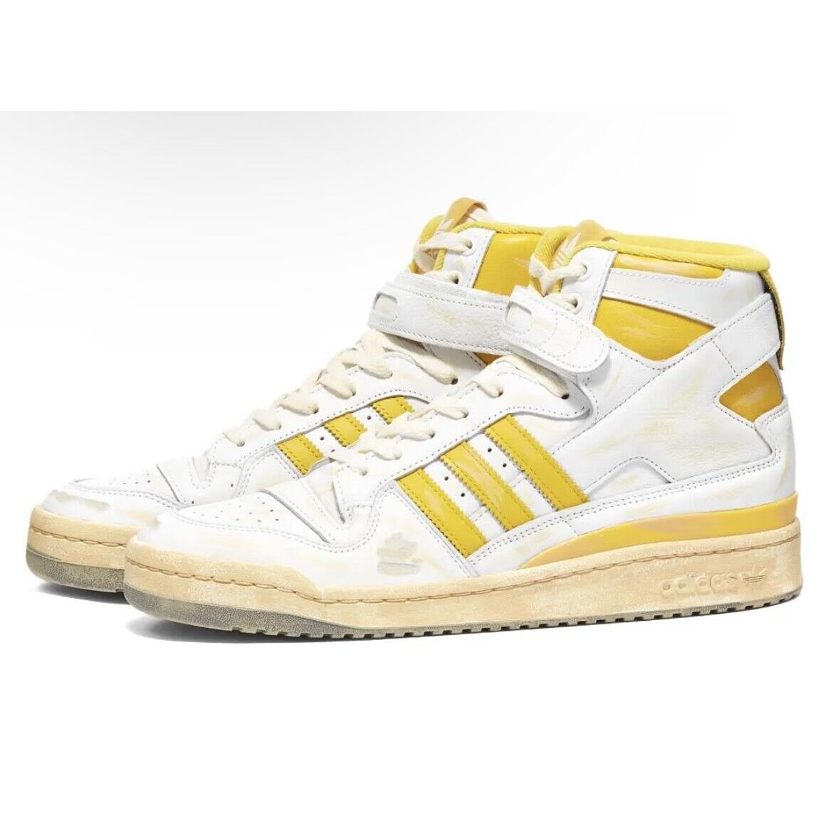 Adidas Forum 84 Hi Aec Men Sz 10-11.5 Casual Retro Shoe White Yellow Sneaker