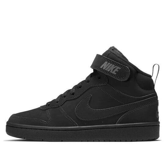 Big Kid`s Nike Court Borough Mid 2 Black/black-black CW5867 001 - Black