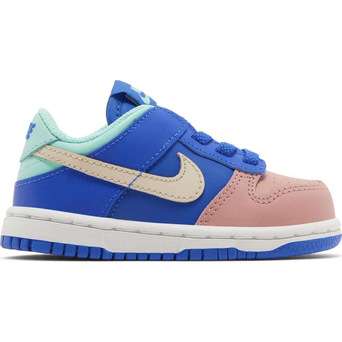 FD8271-400 Toddlers Nike Dunk Low SE `salmon Toe` TD - Hyper Royal/Emerald Rise/Red Stardust/Sanddrift