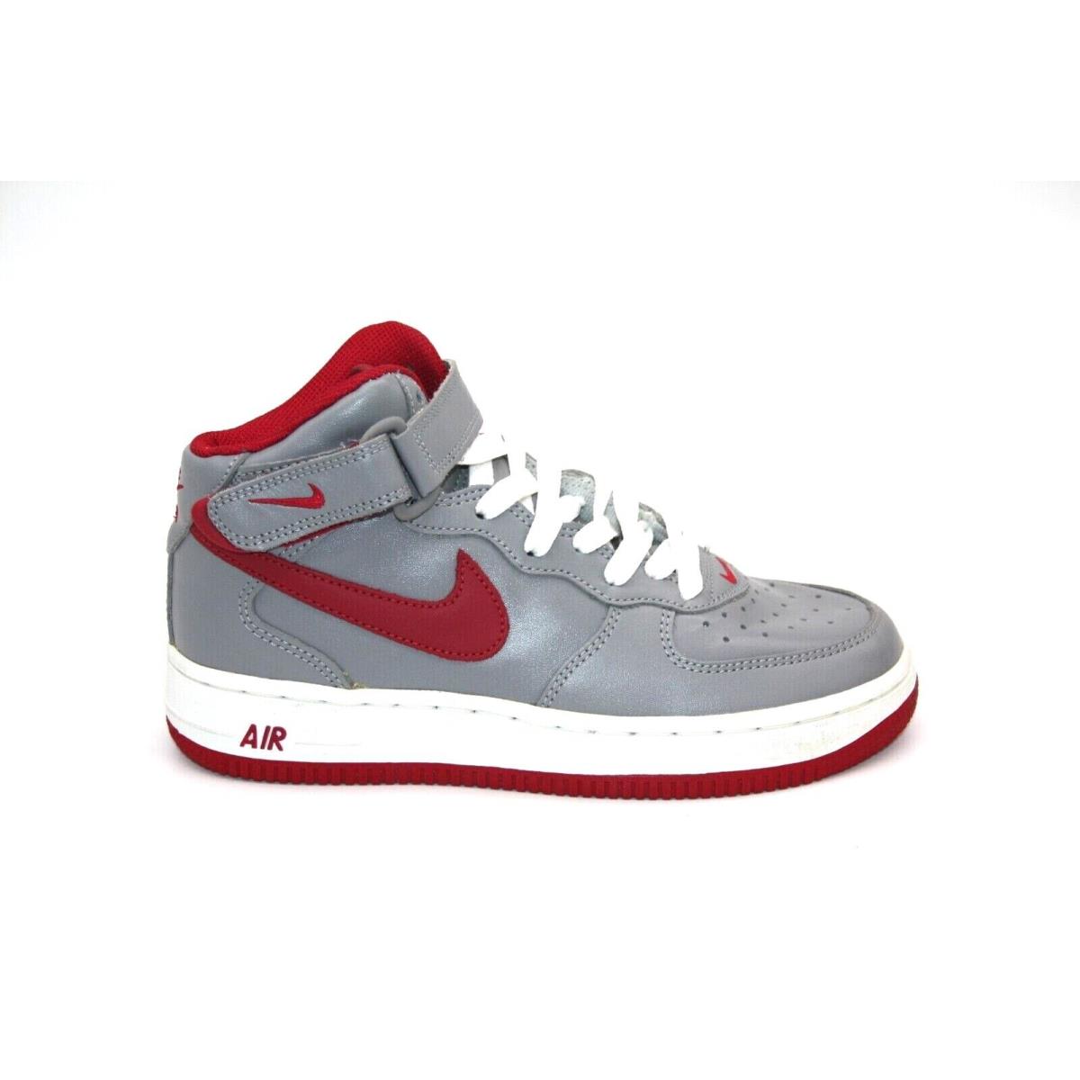 Nike Air Force 1 Mid GS 306603-061 Medium Grey/varsity Red-white Size 5