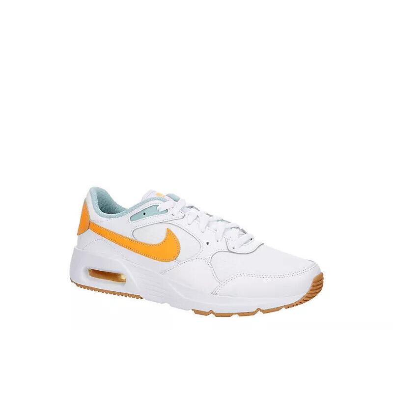 Nike Air Max SC Men`s Low Top Athletic Gym Workout Running Walking Sneakers - White/Yellow Logo