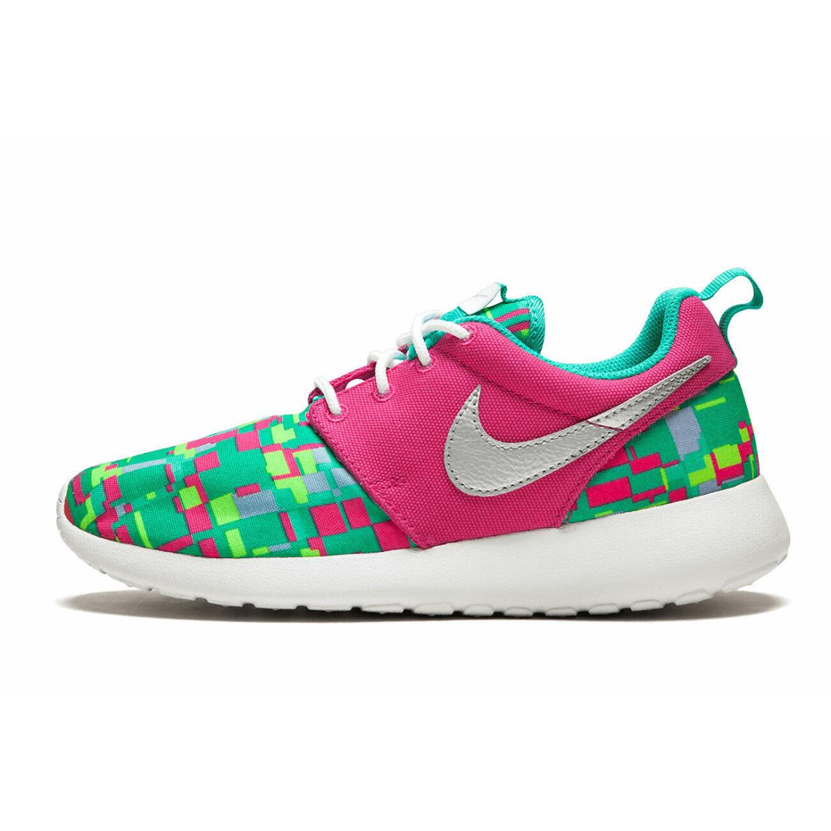 Nike Rosherun Print GS 677784 601 Big Kid`s Casual Running Sneakers - Multicolor