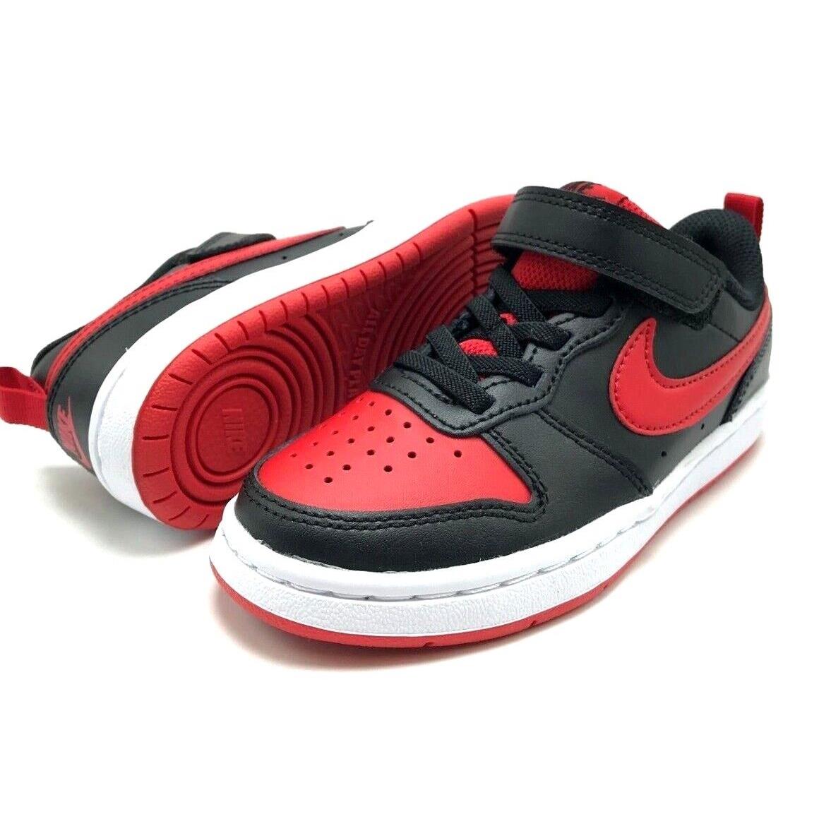Pre-school Kids Nike Court Borough Low 2 Psv Black/red BQ5451 007 - Red