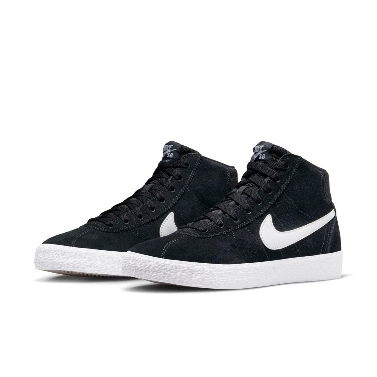 DR0126-001 Womens Nike Bruin High SB `black White Wmns` - Black/Black/Gum Light Brown/White