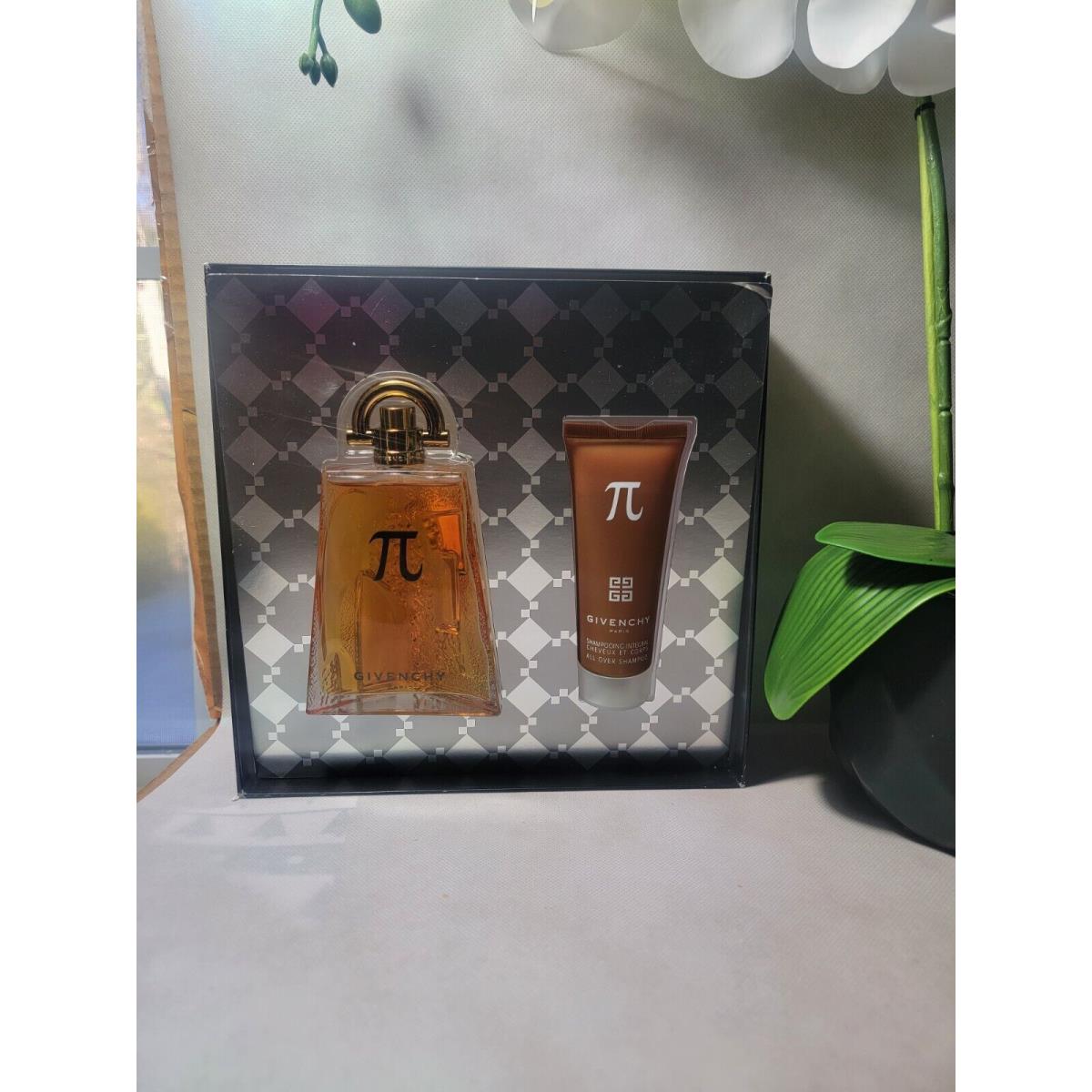 Givenchy Pi For Men 3.3 Oz Eau De Toilette All Over Shampoo 2.5 Oz Set