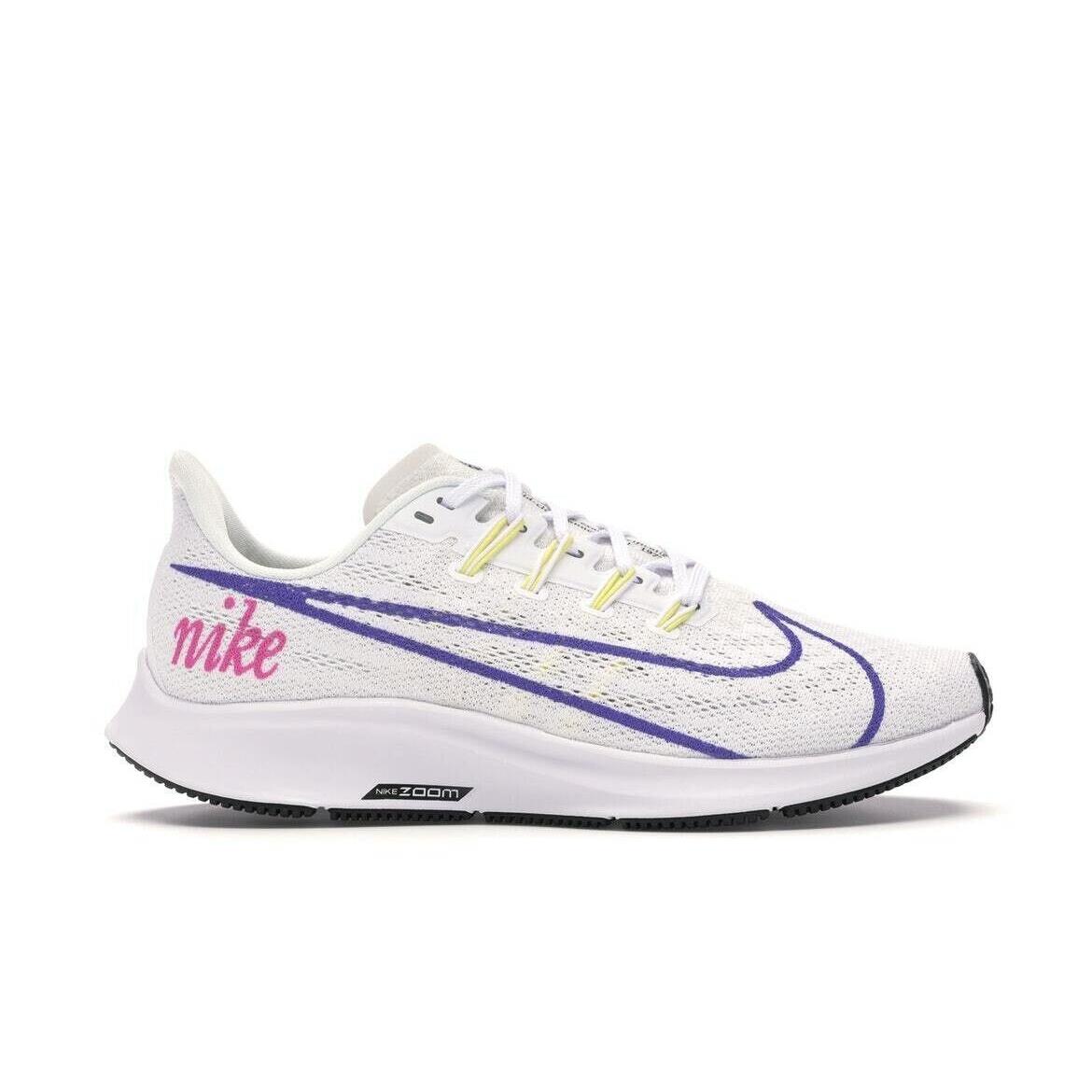 Nike Air Zoom Pegasus 36 Jdi Trainers Women`s Size 9 White Purple BV5740-101 - White