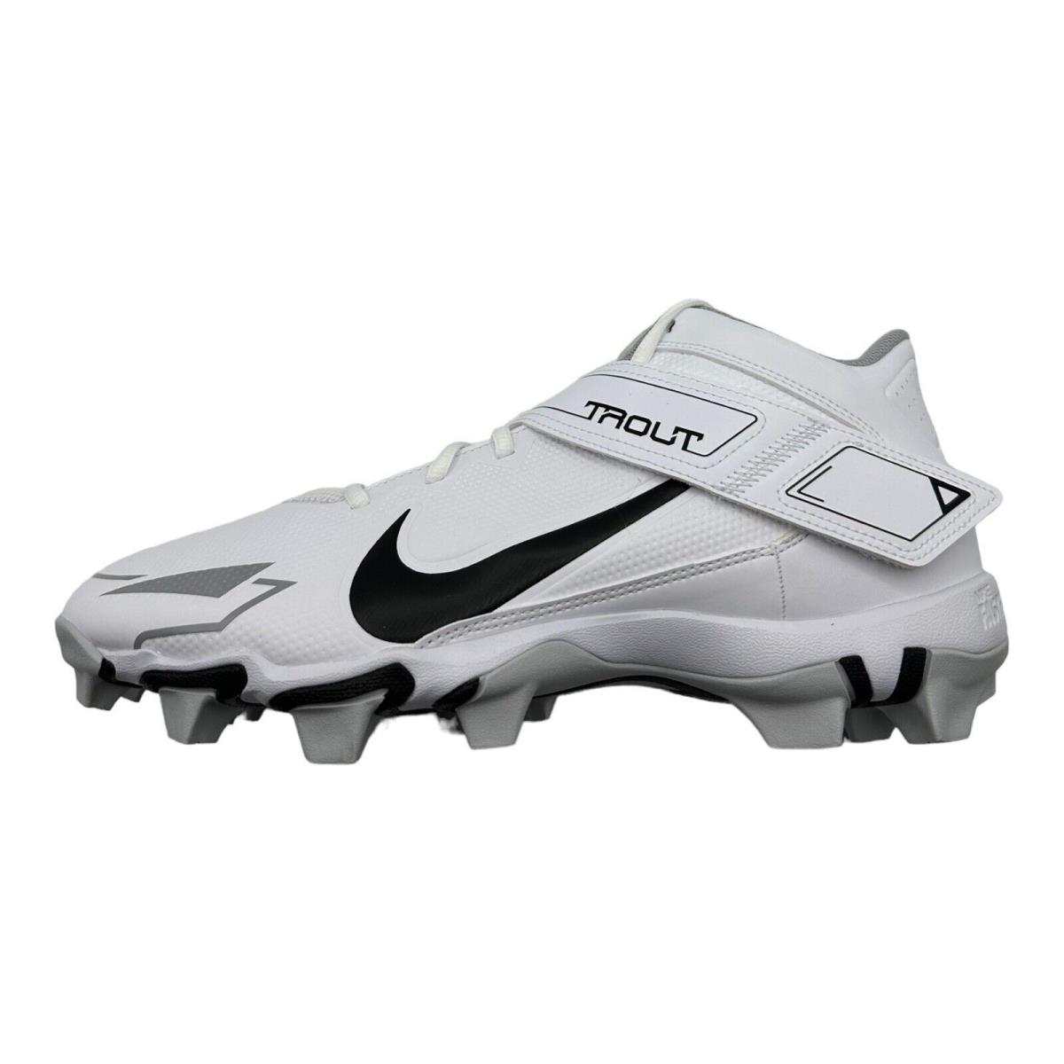 Nike Force Trout 8 Keystone White Black Baseball CZ5911-100 - Men`s Size 10.5 - White