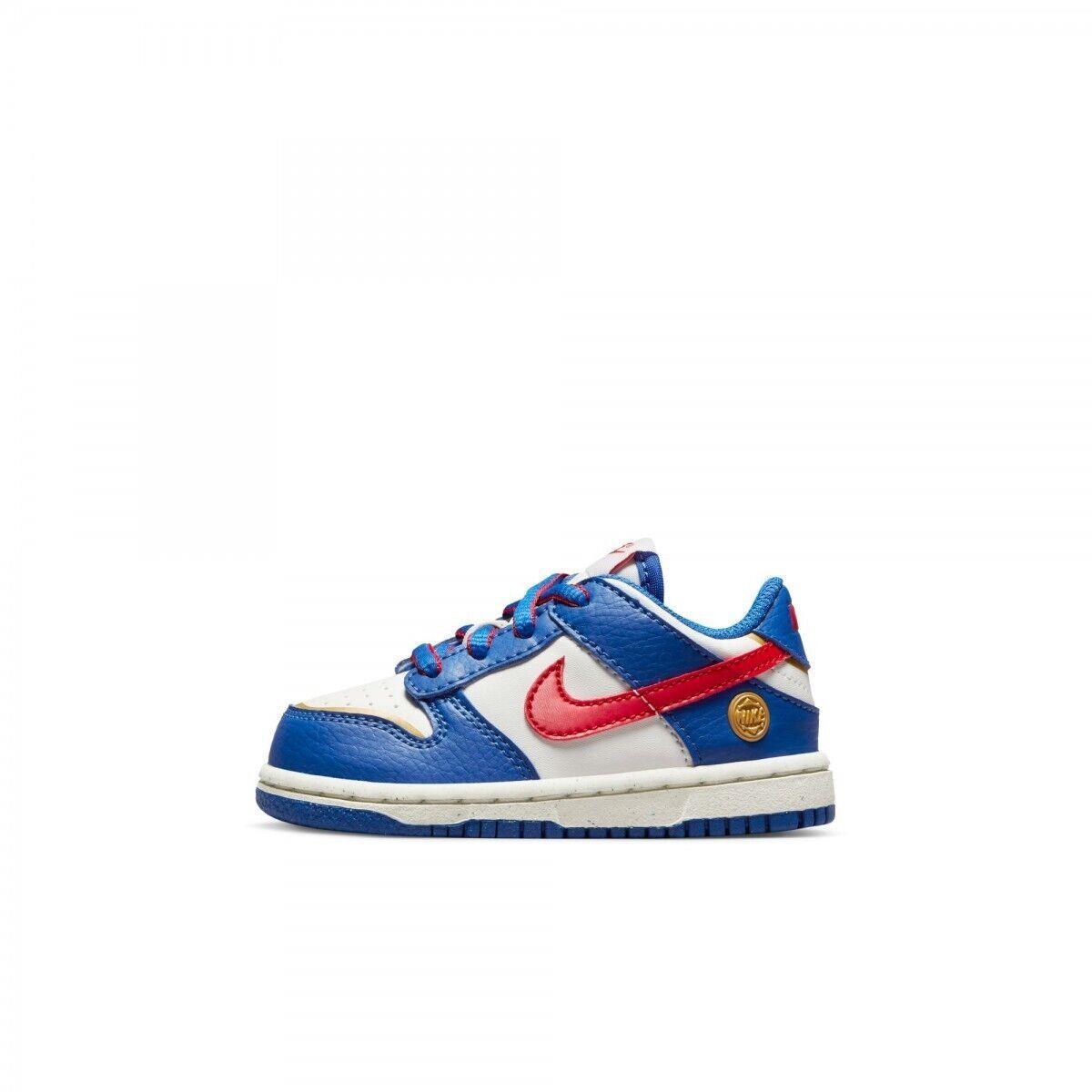 Nike Dunk Low TD NN Toddler US Size - 8 C Style FD0675-400 - GAME ROYAL/UNIVERSITY RED-SAIL