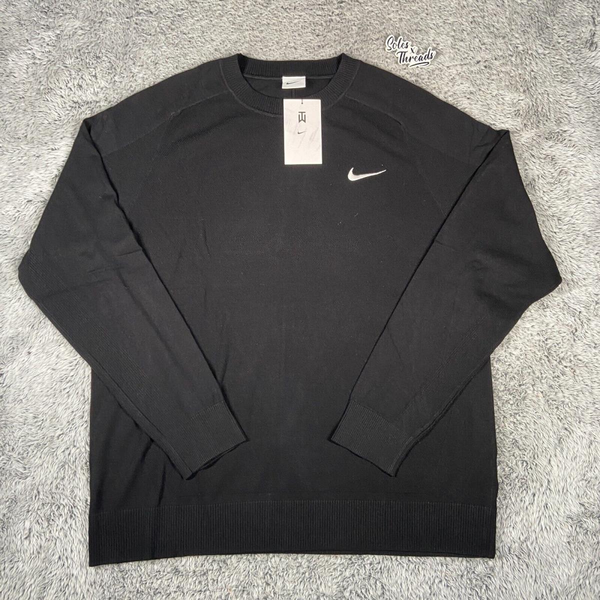 Nike Tiger Woods Knit Golf Sweater Black White Size Large Men DR5291-010