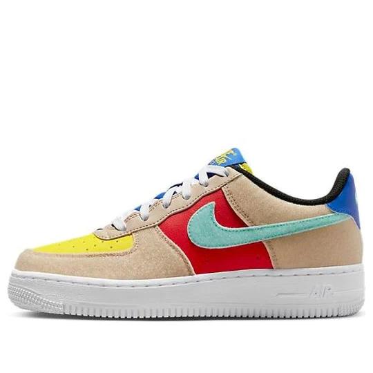 Nike Air Force 1 LV8 1 GS Low Patches Multicolor Beige FN7818-100 6Y Women`s 7.5 - Multicolor