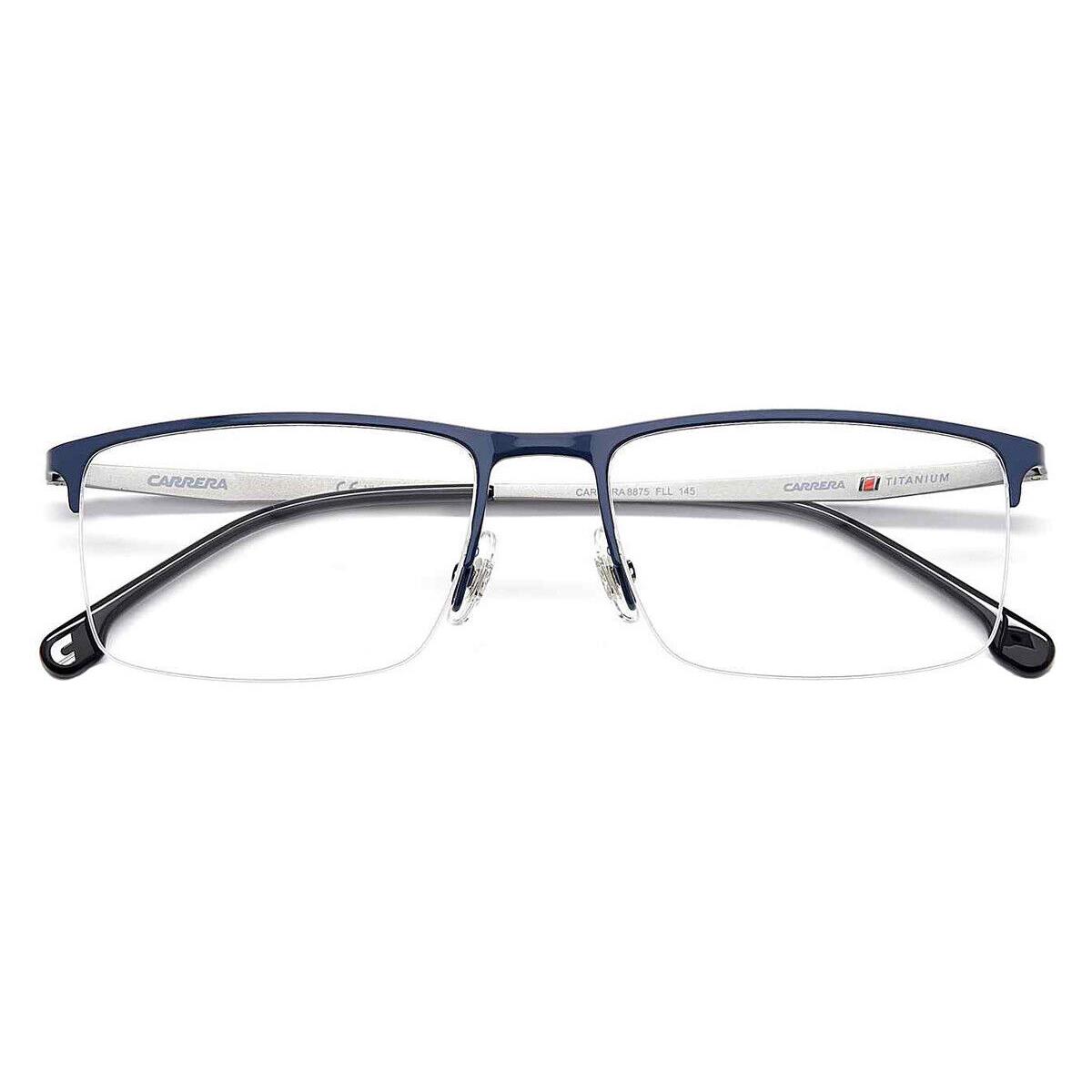 Carrera 8875 Eyeglasses Men Matte Blue Rectangle 55mm