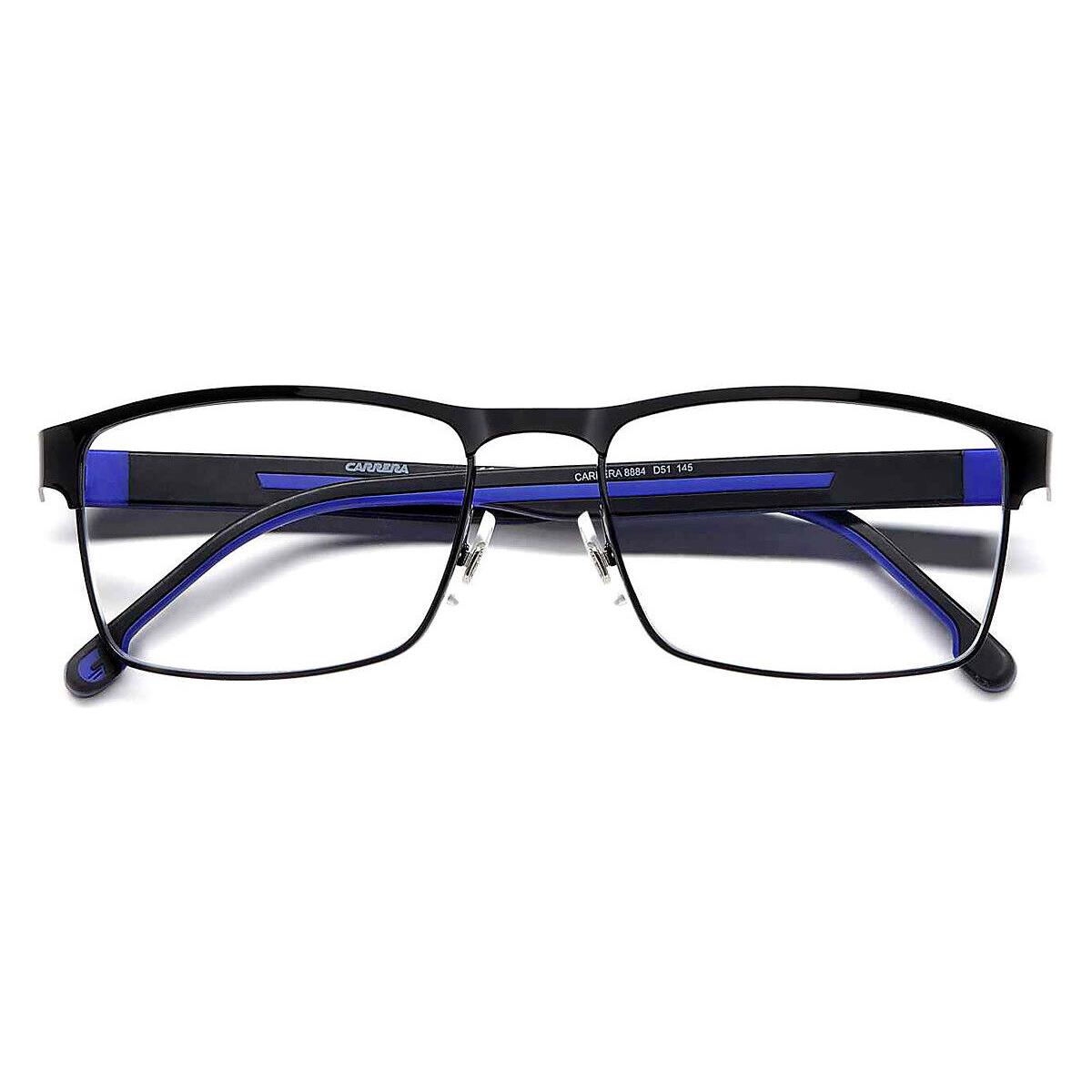 Carrera 8884 Eyeglasses Men Black Blue Rectangle 55mm