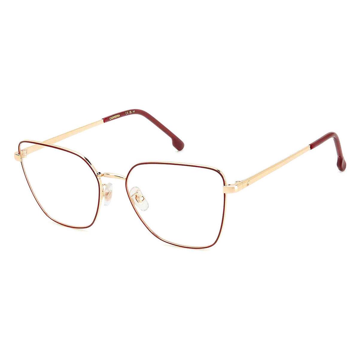 Carrera Car Eyeglasses Women Gold Burgundy 55mm