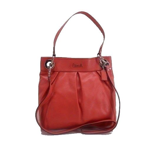 Coach Ashley Leather Hippie Shoulder Bag Handbag + Strap Geranium