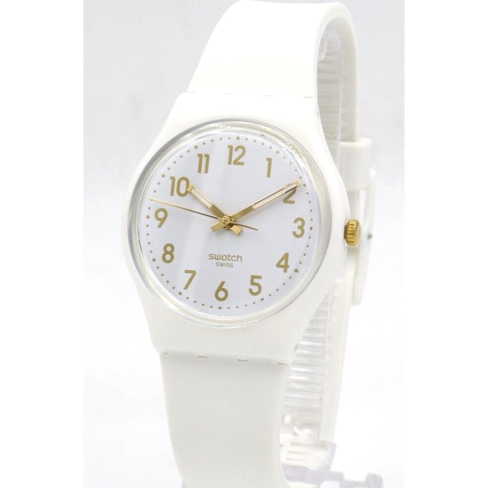 Swiss Swatch Originals Classic White Bishop Silicone Watch 34mm SO28W106-S14