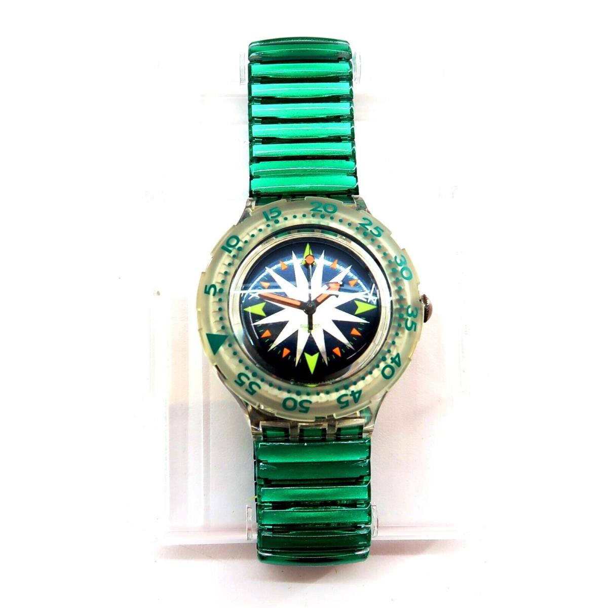 Swatch Scuba 200 Watch Mint Drops SDK108 / 109 with Case and Papers 1993 Nos - Dial: , Band: Green, Bezel: