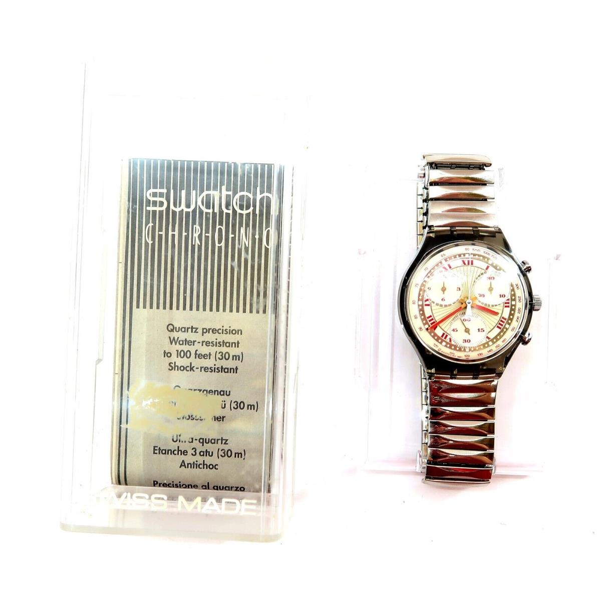 Swatch Chrono Watch Pleasure Dome SCM106 / 107 Mid Size Case and Papers 1994