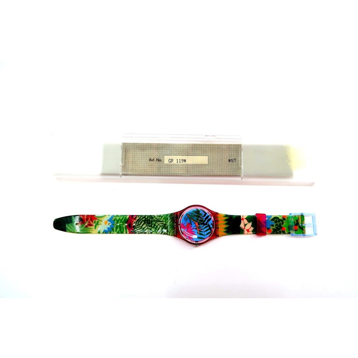 Swatch Watch Floral Story GR119 with Case and Papers 1994 Nos Gents