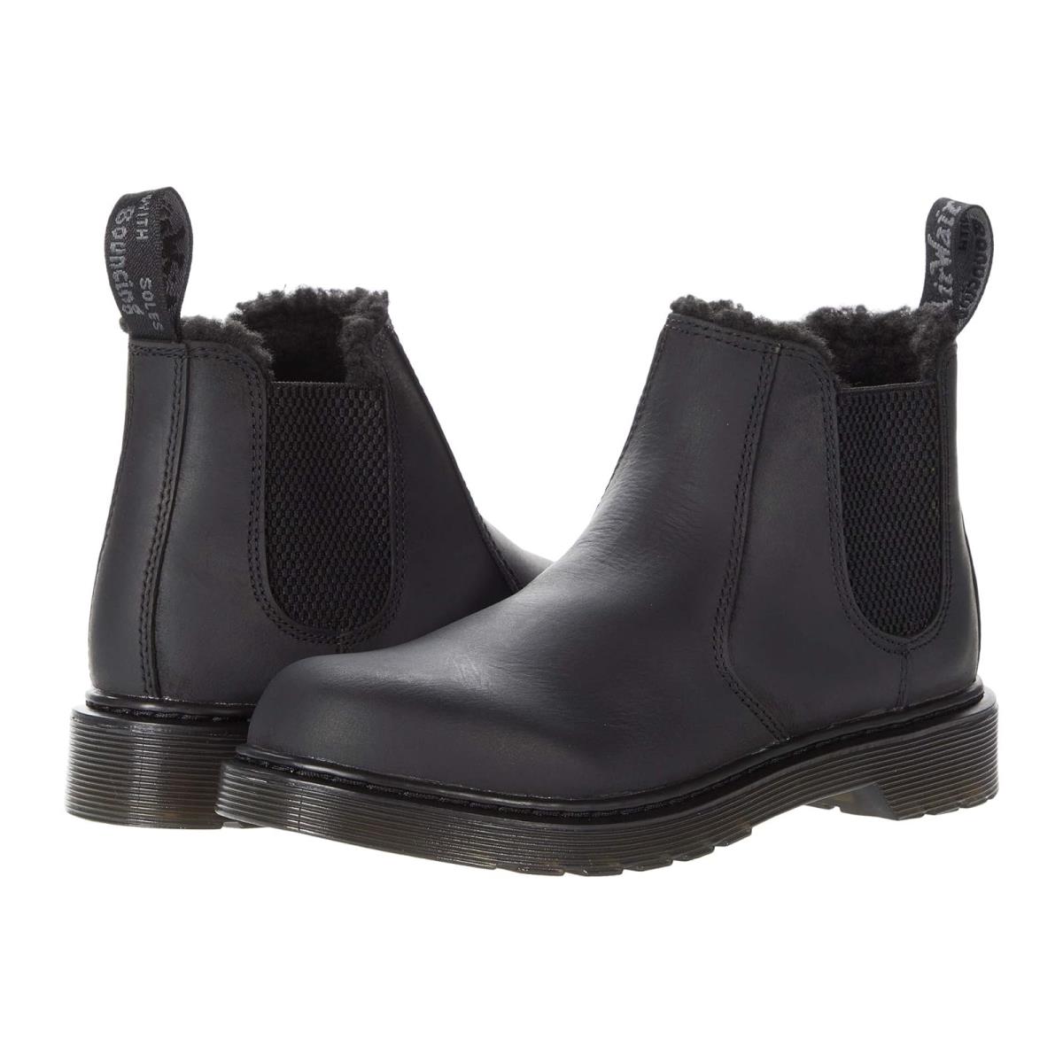 Children Unisex Dr. Martens Kid`s Collection 2976 Leonore Mono Big Kid Black Republic Wp