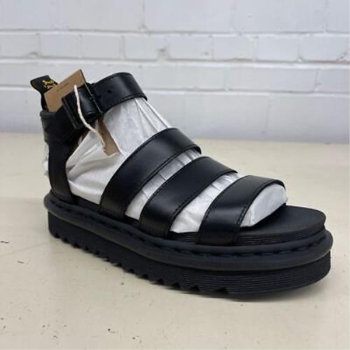 Dr. Martens Blaire Brando Leather Strap Sandals Women`s Size 7 Black